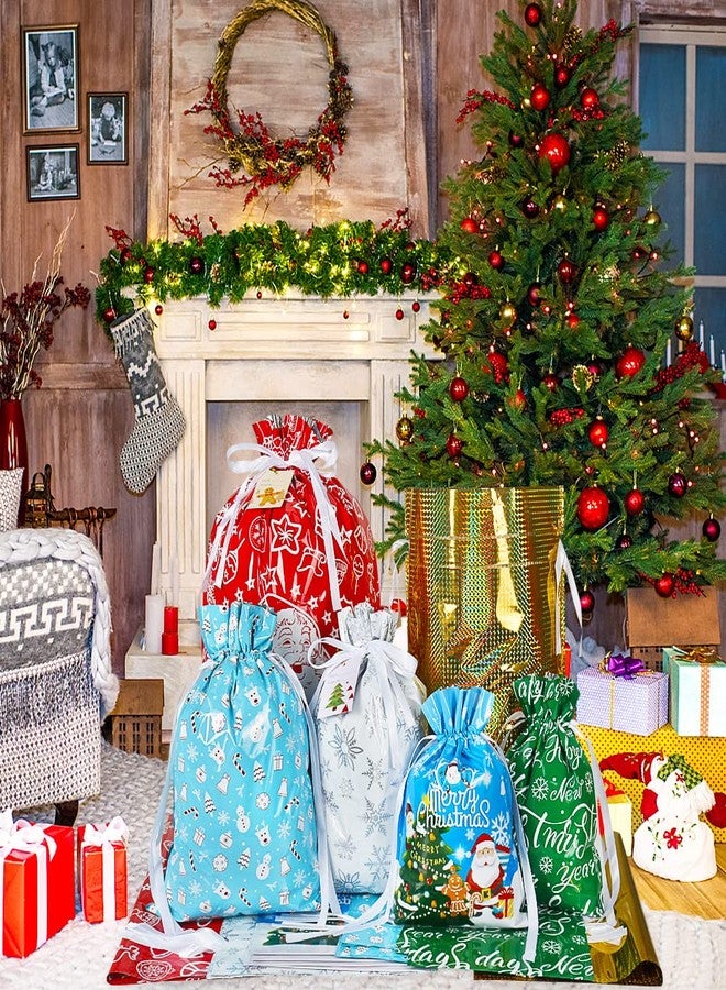 YQL Christmas Drawstring Gift Bags Assorted Sizes,30PCS Wrapping Bags Christmas Gift Sacks Xmas Goodie Bags for Birthday Holiday Party Favor - Image 4